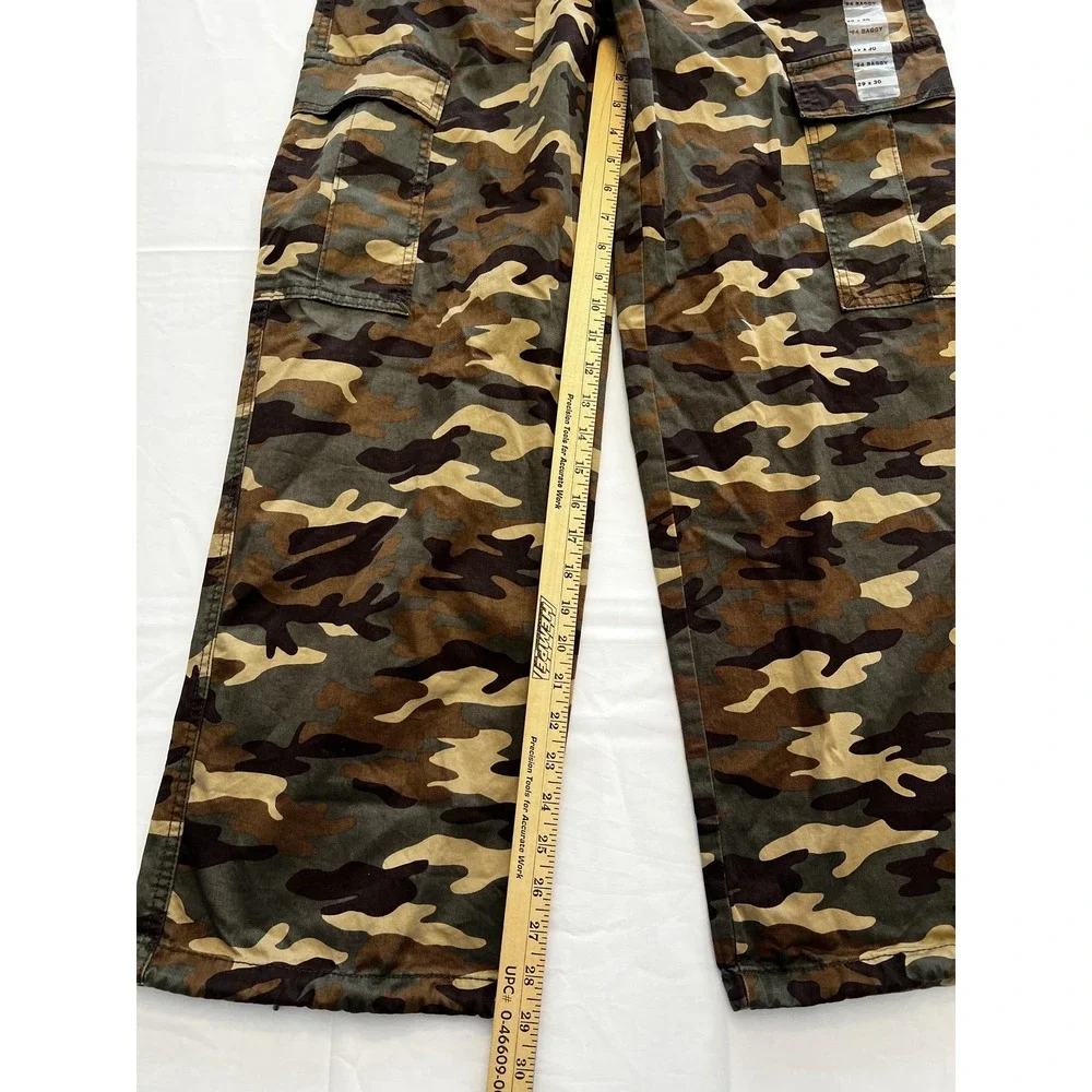 Levis 94 Baggy Cargo Pants Mens 29x30 Camo Green‎ Brown Relaxed Fit Utility Army